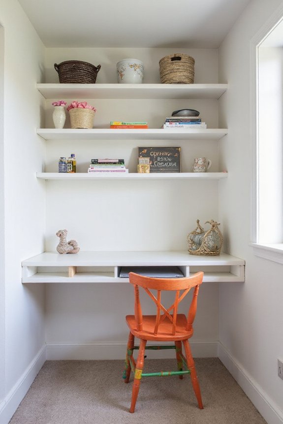 space saving wall mounted fold down desks