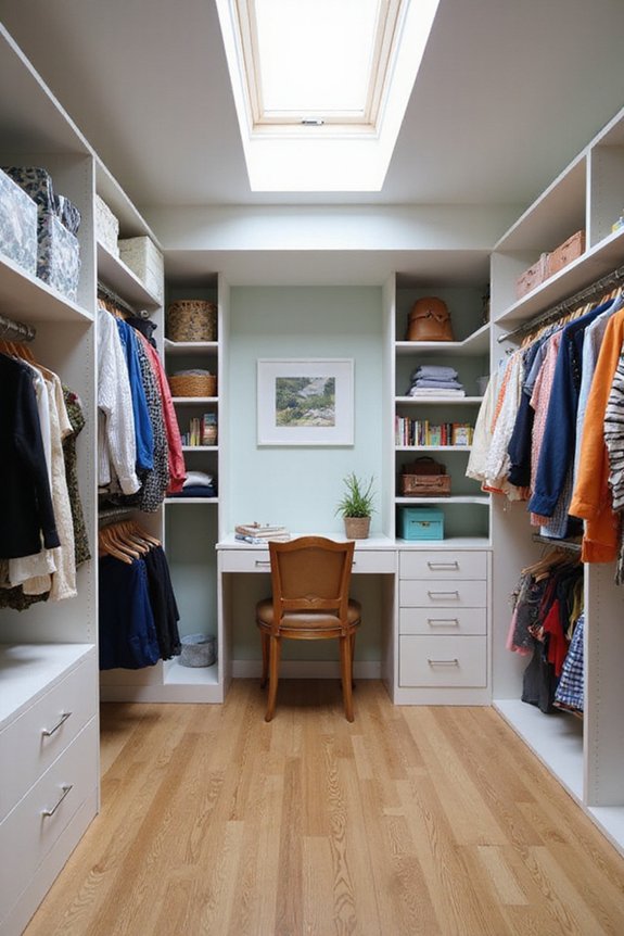 space saving wardrobe study integration