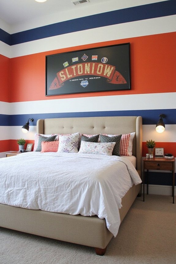 stadium inspired accent wall