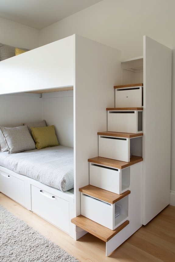 staircase bunk beds with built in storage