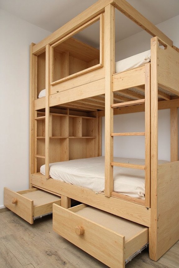 storage efficient multifunctional bunk beds