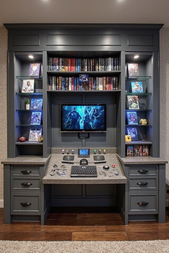 superhero command center with tech accessories
