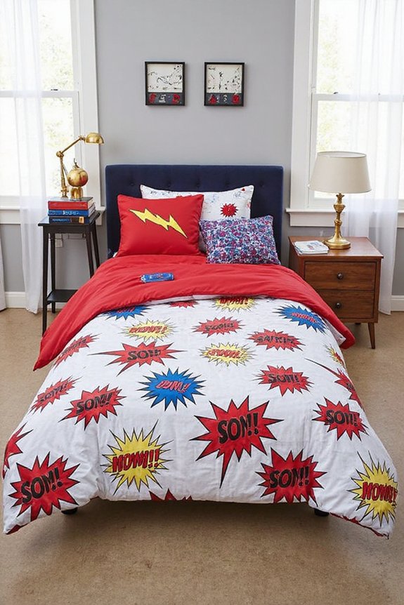 superhero themed bedding creates action packed sanctuary