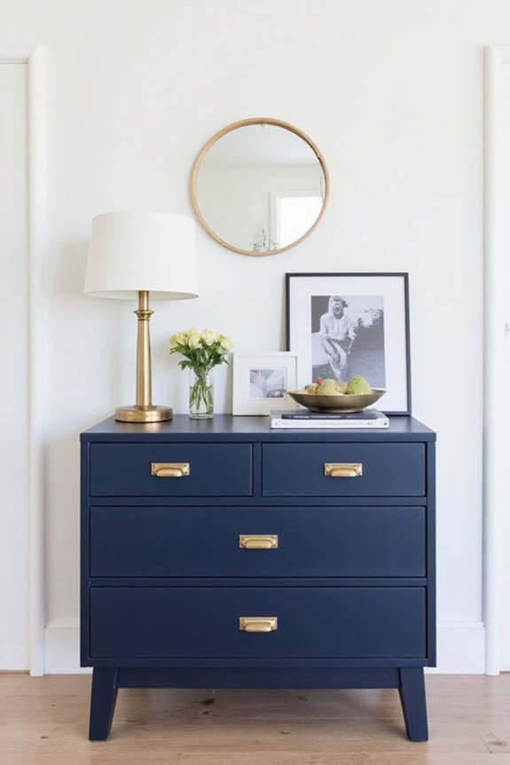 transformative furniture revitalization through paint and hardware