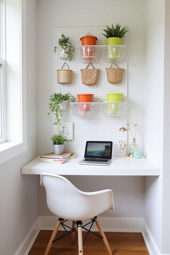 vertical wall mounted desk organization system