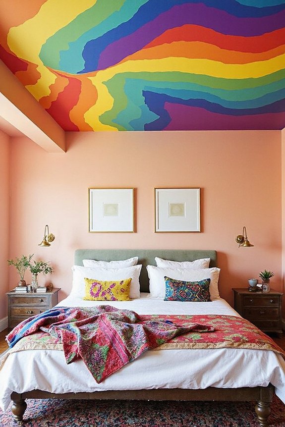 vibrant ceiling color statement piece