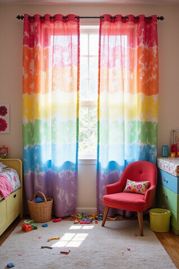 vibrant unique creative personalized tie dye curtains