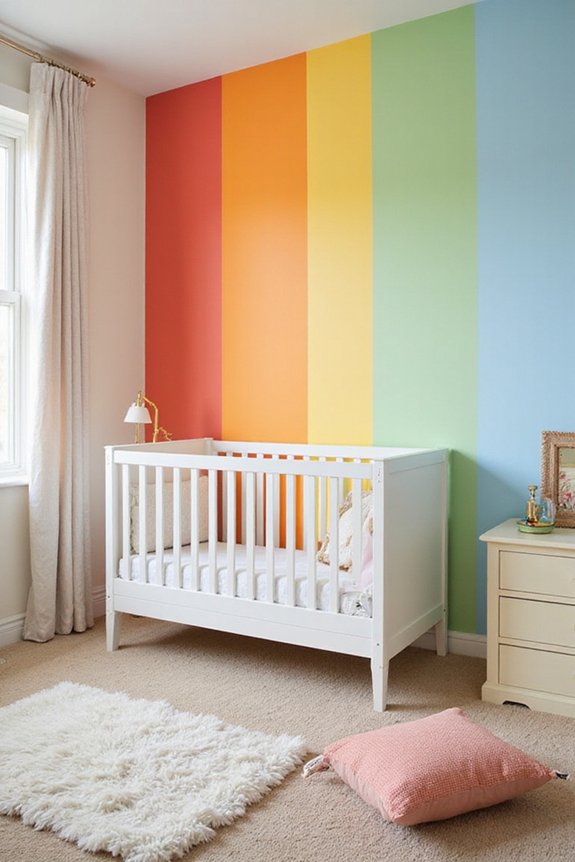 vibrant yet visually calming bedroom
