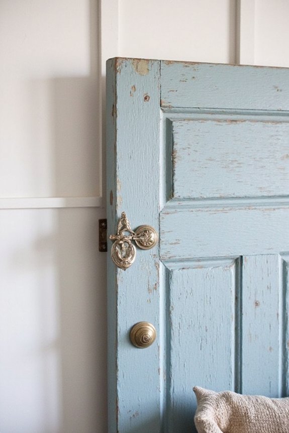 vintage doors as striking headboards