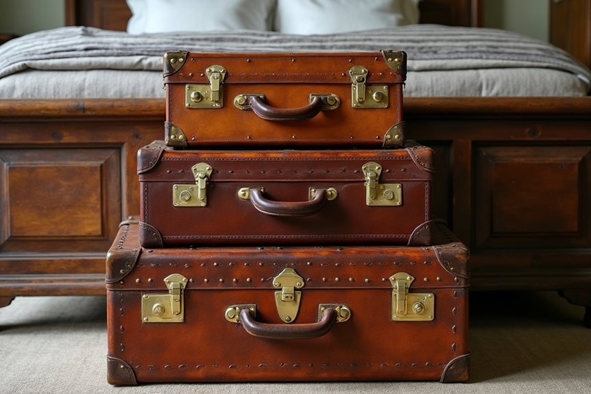 vintage suitcases as stylish storage