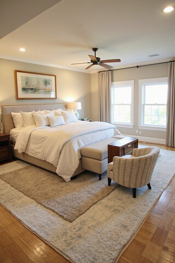 visually defining intimate bedroom spaces