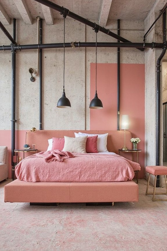 warm industrial chic coral design